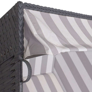 Strandkorb Trendy Modell Ostsee Fehmarn PVC grau, Mahagoni, grau weiss, Dessin 989 - Strandkorb Prieß
