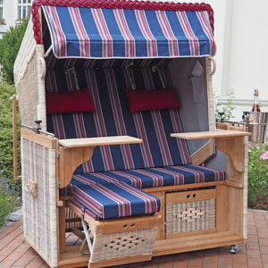 Strandkorb kaufen - Heringsdorf Modell Sylt Teak 2,5 XL-Sitzer, wie abgebildet - Strandkorb Prieß